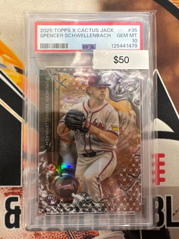 2025 Topps Chrome MLB X Cactus Jack Spencer Schwellenbach Rookie PSA 10