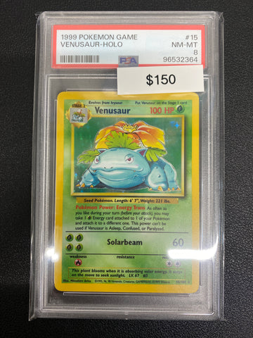 Pokémon Base Set Venusaur Holo PSA 8