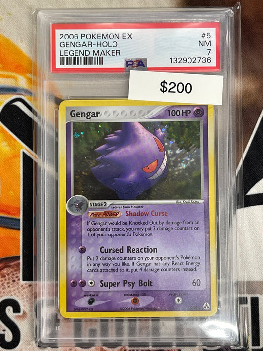 Pokémon Gengar Holo Legend Maker 5/92 PSA 7