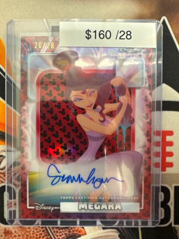 2026 Topps Chrome Disney Susan Egan As Megara Authentic Autograph Mickey Mouse Red & Black Refractor /28