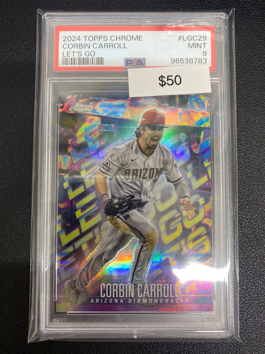 2024 Topps Chrome Corbin Carroll Let’s Go PSA 9