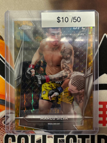 2026 Topps Chrome UFC Marco Silva Rookie Gold Geometric Refractor /50
