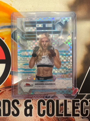 2025 Topps Finest UFC Miranda Maverick Finest Uncommon Blue Hyper /75