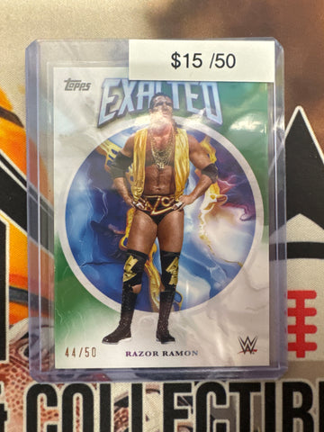 2025 Topps WWE Exalted Razor Ramon Green Refractor /50