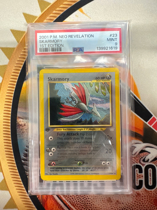Pokemon Skarmory 1st edition 23/64 Neo Revelation PSA 9