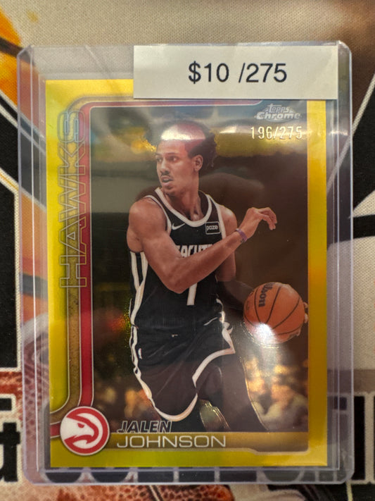 2026 Topps Chrome NBA Update Jalen Johnson Yellow Refractor /275