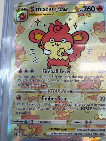Pokemon Simisear VSTAR GG37/GG70 Crown Zenith