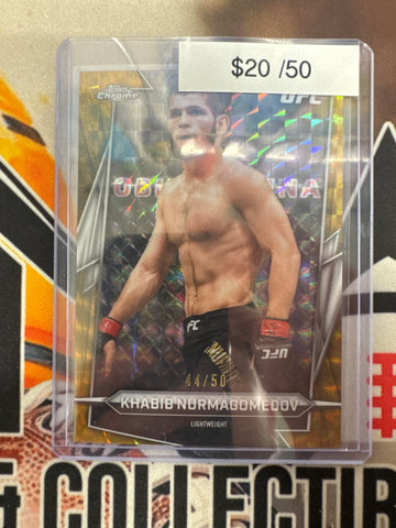 2026 Topps Chrome UFC Khabib Nurmagomedov Gold Geometric Refractor /50