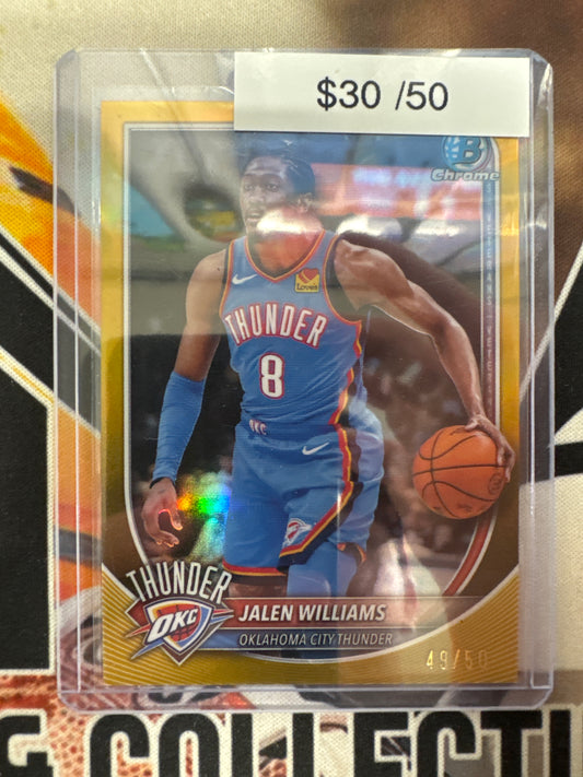 2025-26 Topps Bowman Basketball Jalen Williams Gold Refractor /50