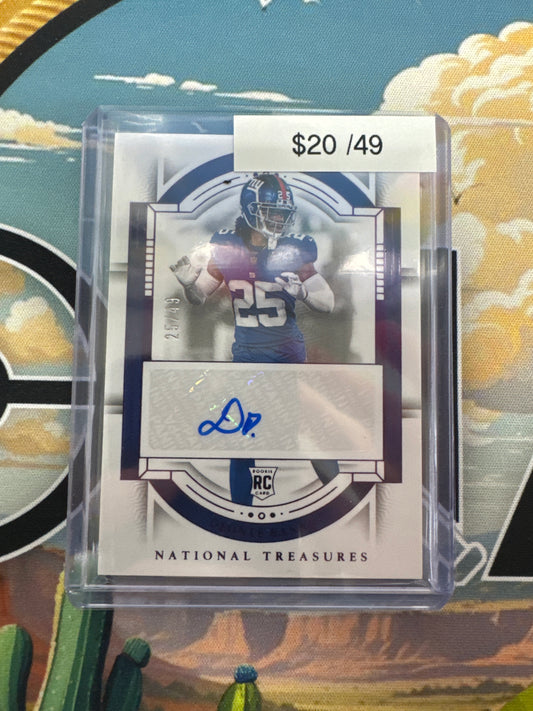2023 Panini National Treasures Deonte Banks Rookie Auto Blue /49
