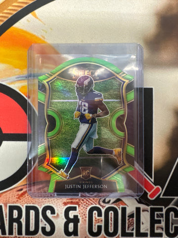 2020 Panini Select NFL Justin Jefferson Neon Green Die-Cut Rookie