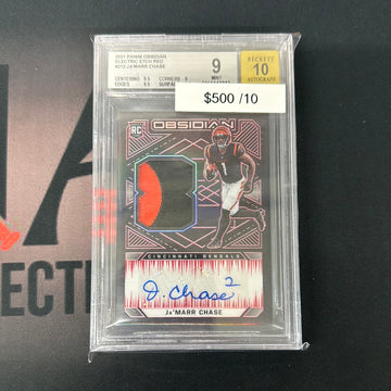 2021 Obsidian Jamarr Chase RPA #/10 Red Etch BGS 9 AUTO 10