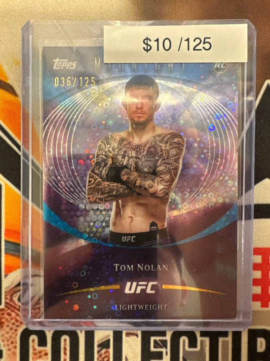 2026 Topps Midnight UFC Tom Nolan Rookie Blue Disco Refractor /125