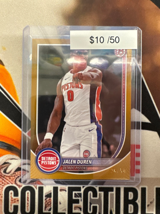 2026 Topps Bowman Basketball Jalen Duren Gold Foilbaord Refractor /50