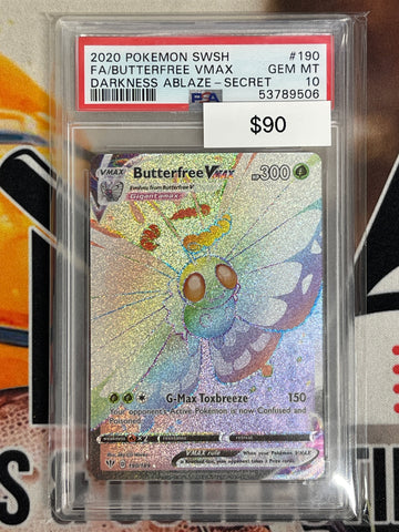Pokémon Butterfree VMAX Secret Rare Darkness Ablaze 190/189 PSA 10