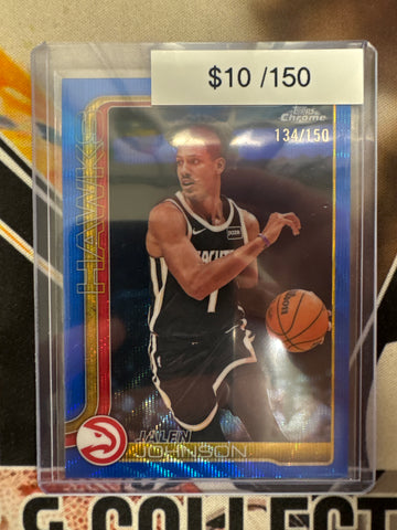 2026 Topps Chrome NBA Update Jalen Johnson Blue Wave Refractor /150