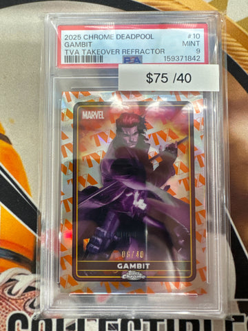 2025 Topps Chrome Deadpool Gambit TVA Takeover Refractor /40 PSA 9