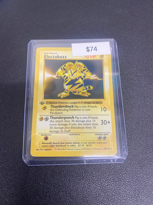 Pokémon Electabuzz Base Set 1st Edition Shadowless 20/102