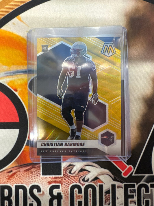 2021 Panini Mosaic NFL Christian Barmore Rookie Gold Wave Refractor /17