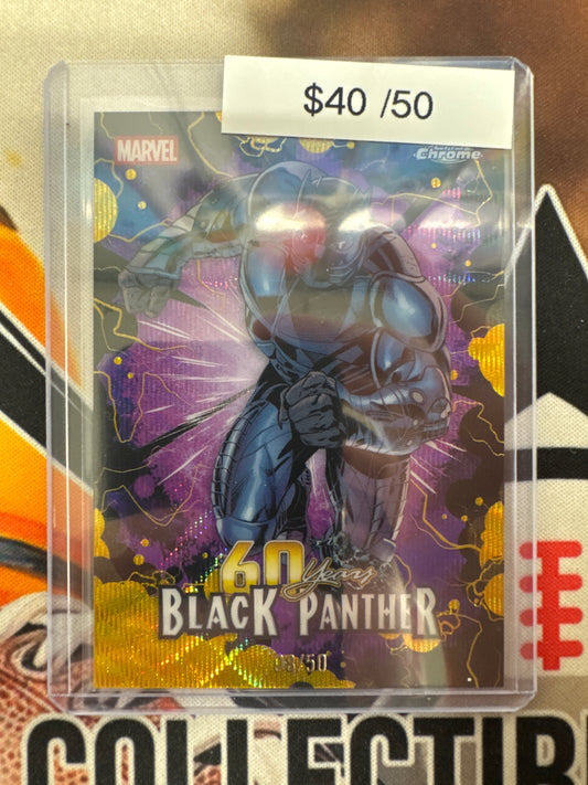 2026 Topps Chrome Marvel Black Panther 60 Years Gold Wave Refractor /50