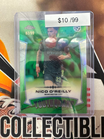 2026 Topps Chrome Champions League Nico O’Reilly Youthquake Green Refractor /99