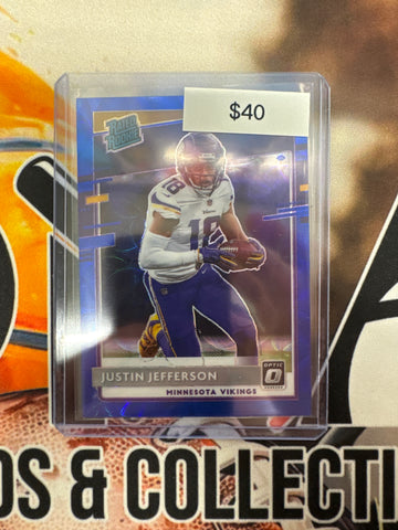 2020 Panini Donruss Optic NFL Justin Jefferson Rated Rookie Blue Scope