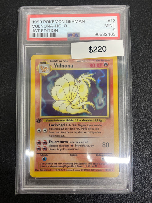 Pokémon German 1st Edition Base Set Ninetales (Vulnona) Holo PSA 9