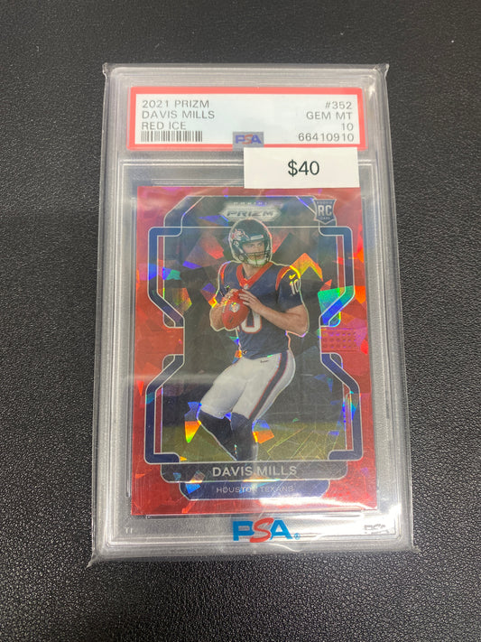 2021 Prizm Davis Mills Red Ice PSA 10