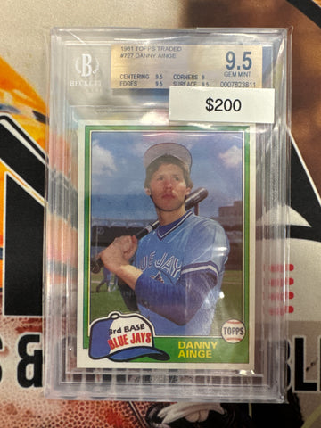 1981 Topps Traded MLB Danny Ainge BGS 9.5