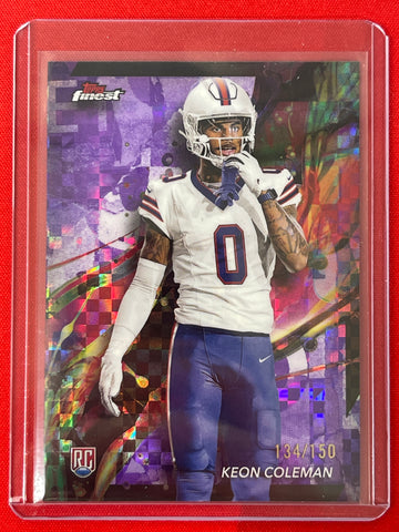 2024 Topps Finest Football Keon Coleman Purple X-Fractor Rookie /150