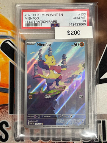 Pokémon Mienfoo Illustration Rare White Flare 133/086 PSA 10
