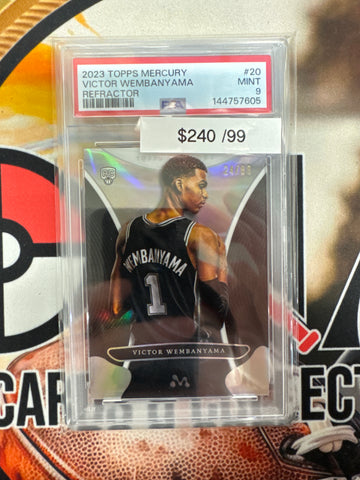 2023 Topps Mercury Basketball Victor Wembanyama Rookie Refractor /99 PSA 9