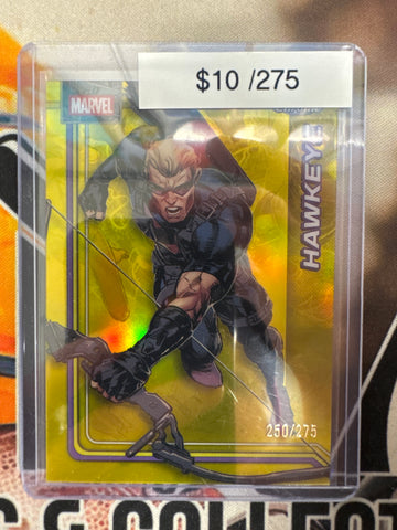 2026 Topps Chrome Marvel Hawkeye Yellow Refractor /275