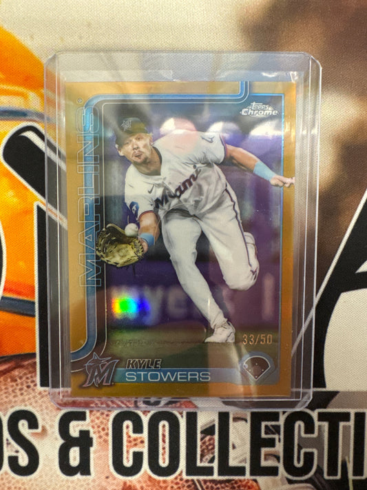 2025 Topps Chrome Update Series MLB Kyle Stowers Gold Refractor /50