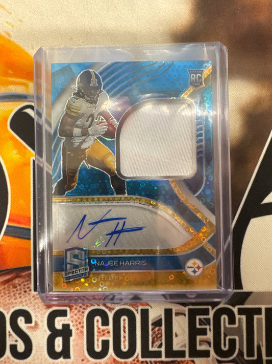 2021 Panini Spectra NFL Najee Harris Rookie Patch Autograph Blue Disco /50