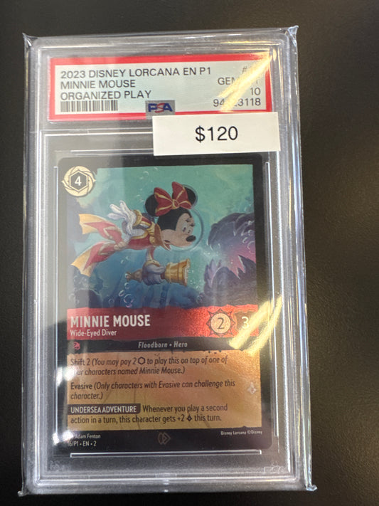 Disney Lorcana Organized Play Minnie Mouse PSA 10