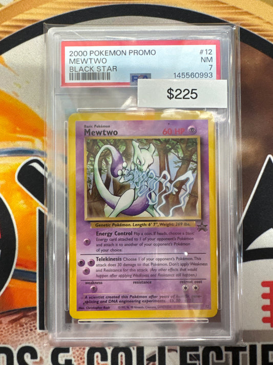 2000 Pokemon Promo Mewtwo Black Star Promo 12 PSA 7