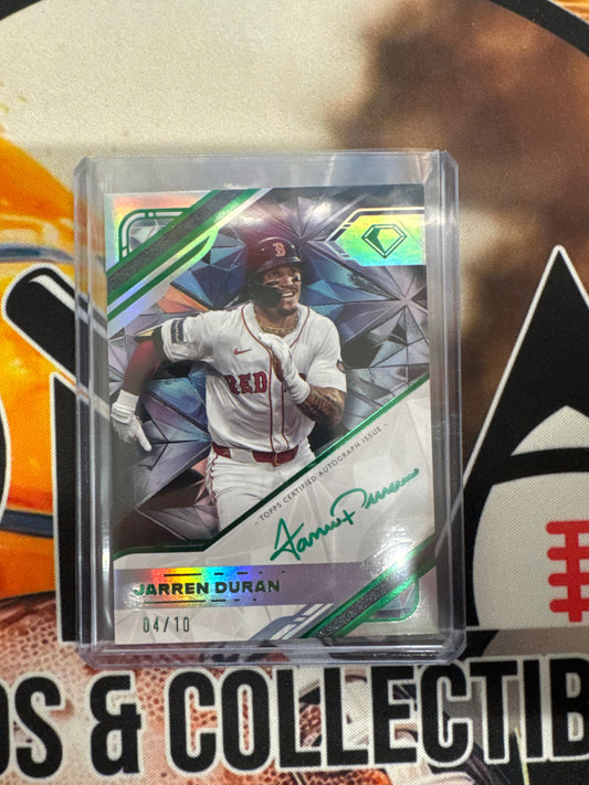 2025 Topps Diamond Icons MLB Jarren Duran White Polychromatink Autograph Green /10