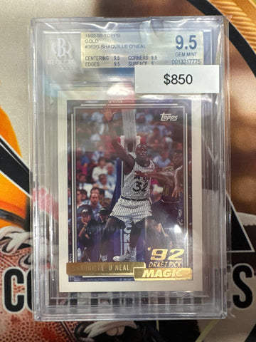 1992-93 Topps NBA Shaquille O’Neal ‘92 Draft Pick Gold BGS 9.5