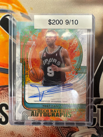 2026 Topps Motif Basketball Tony Parker Deco Rated Autographs Green Refractor 9/10 Jersey Number