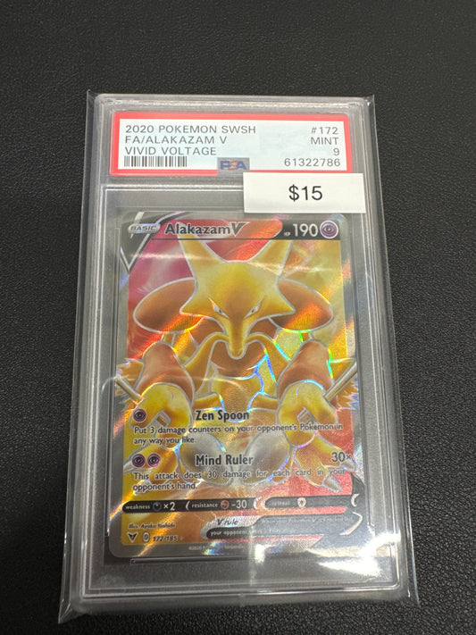 Pokemon Alakazam V 172/185 PSA 9