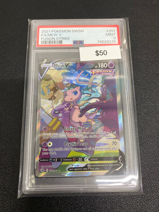 Pokémon Mew V Fusion Strike Alt Art 251/264 PSA 9