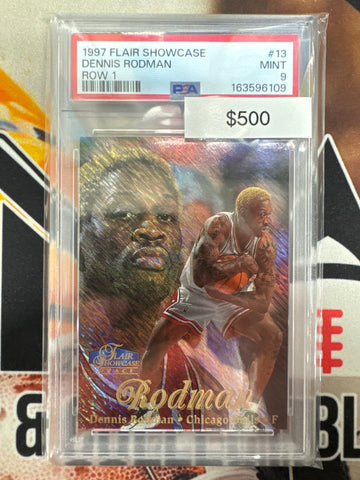 1997 Flair Showcase Basketball Dennis Rodman Row 1 PSA 9