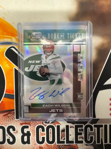 2021 Panini Contenders Optic NFL Zach Wilson Rookie Ticket Autograph Silver /25