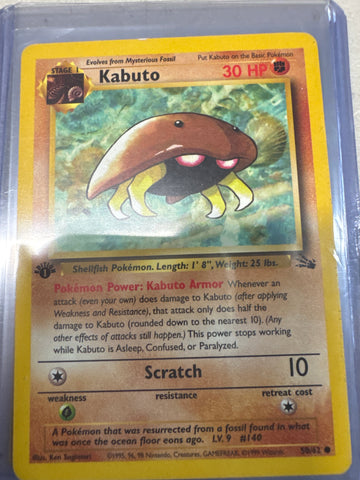 Pokemon Kabuto 1st edition 50/52 Fossil