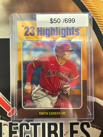 2024 Topps Heritage MLB Shohei Ohtani ‘23 Highlights 150th Career HR Chrome /699