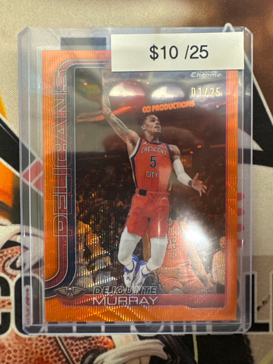 2026 Topps Chrome NBA Update Dejounte Murray Orange Wave Refractor /25