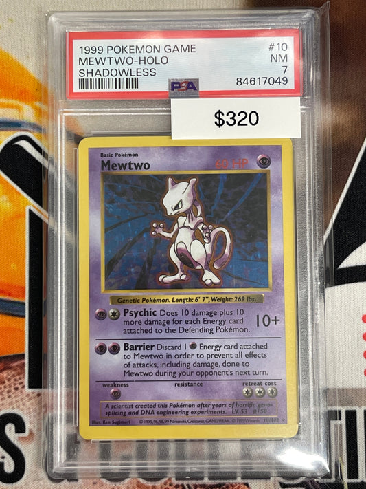 Pokémon Shadowless Mewtwo Holo Base Set 10/102 PSA 7
