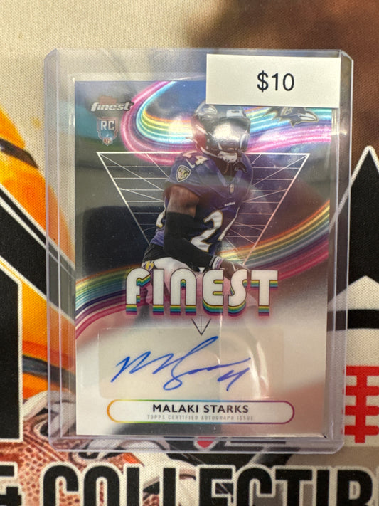 2025 Topps Finest NFL Malaki Starks Rookie Finest Autograph