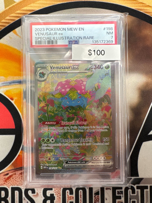 Pokémon Mew Venusaur Ex 198/165 Special Illustration Rare PSA 7